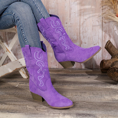 Dames Kuitlaarzen Met Elegante Westernlook En Comfortabele Hak