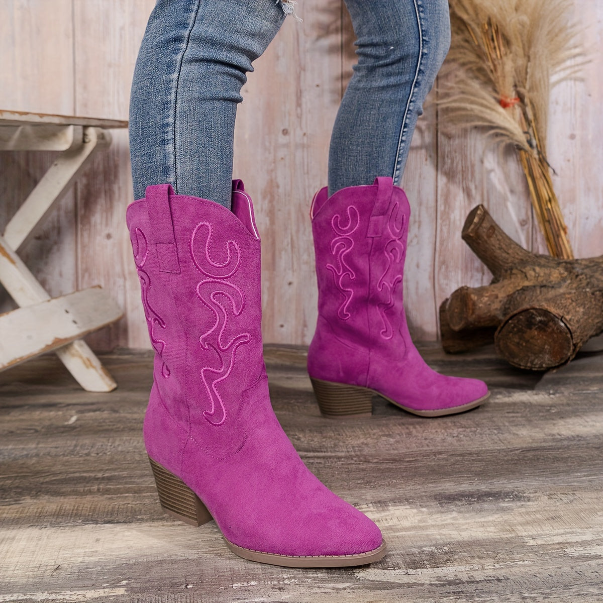 Dames Kuitlaarzen Met Elegante Westernlook En Comfortabele Hak