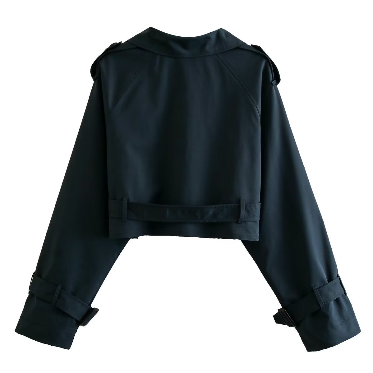 Trendy Korte Dames Trenchcoat Met Revers En Moderne Pasvorm