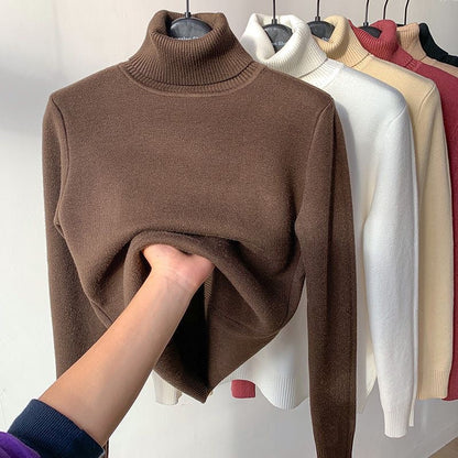 Warme Zachte Dames Gevoerde Fleece Coltrui