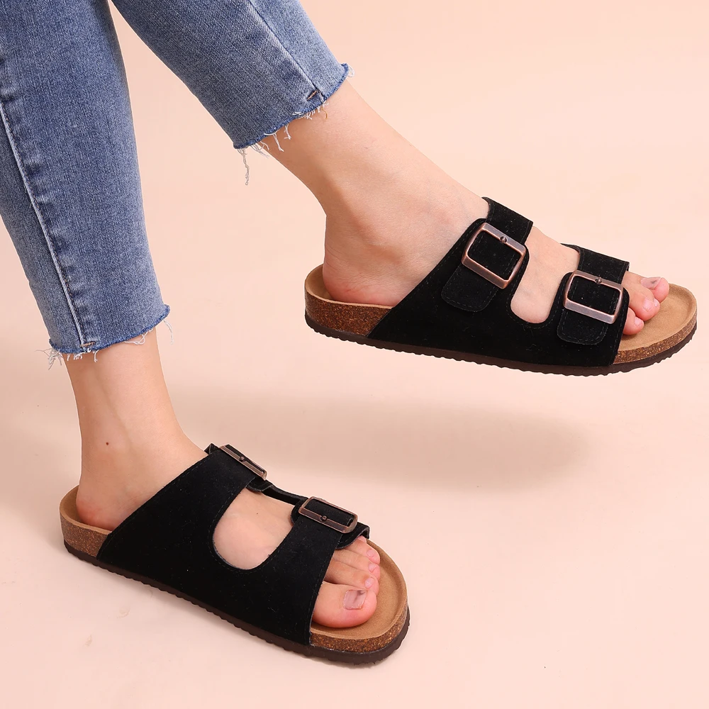 Gisela - Orthopedische kurksandalen met verstelbare bandjes voor dames