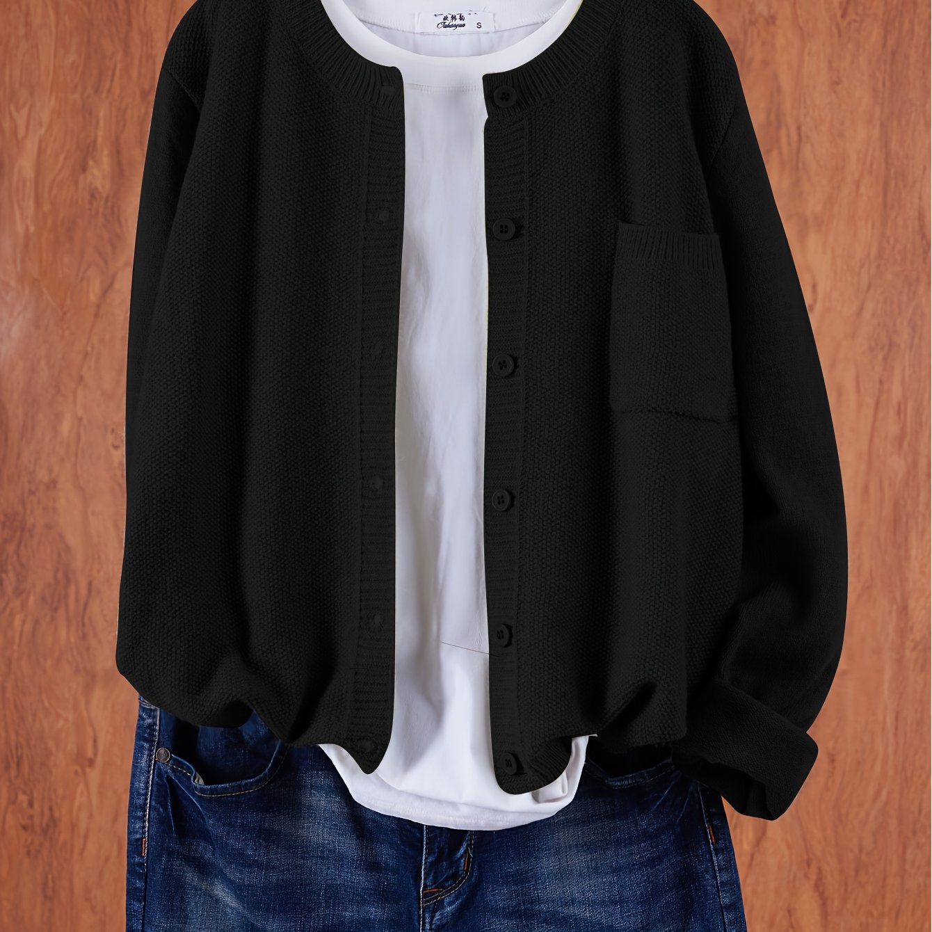 Trendy Zacht Gebreid Dames Vest Met Knopen En Borstzak