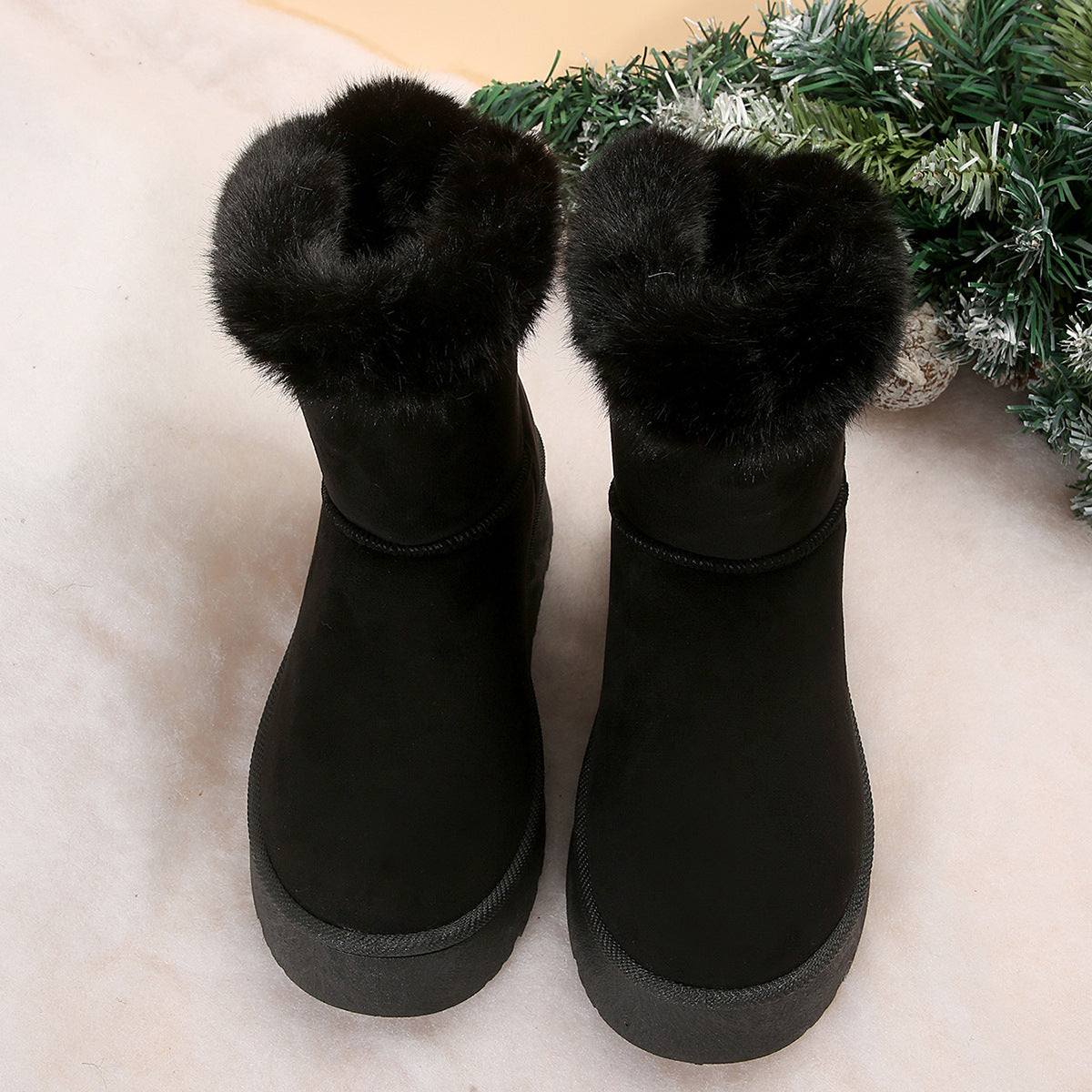 Dames Winter Enkellaarzen Bont Voering Dikke Zool