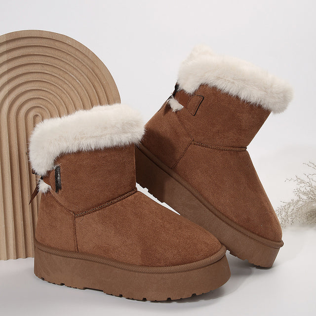Dames Winter Enkellaarzen Bont Voering Dikke Zool