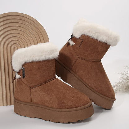 Dames Winter Enkellaarzen Bont Voering Dikke Zool