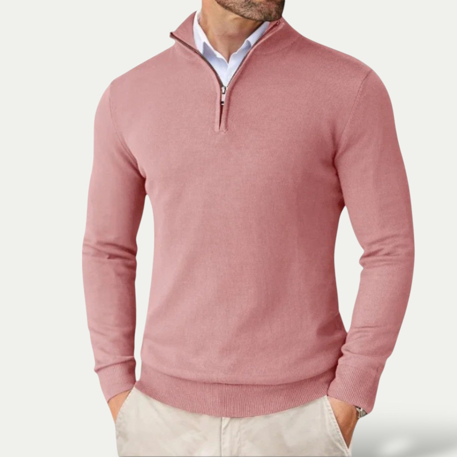 Heren Pullover Met Halve Rits En Lange Mouwen Voor Casual Gebruik