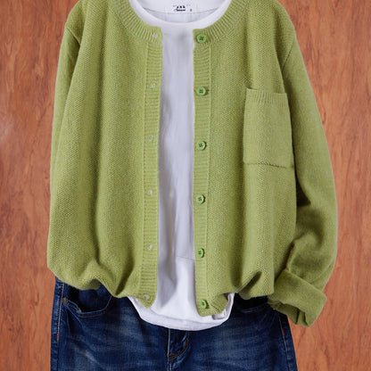 Trendy Zacht Gebreid Dames Vest Met Knopen En Borstzak