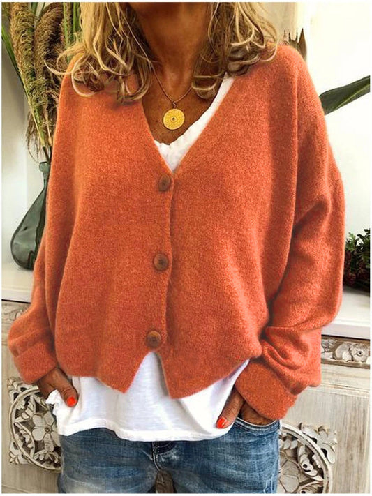 Herfstige Zachte Cardigan met Knopen voor Vrouwen