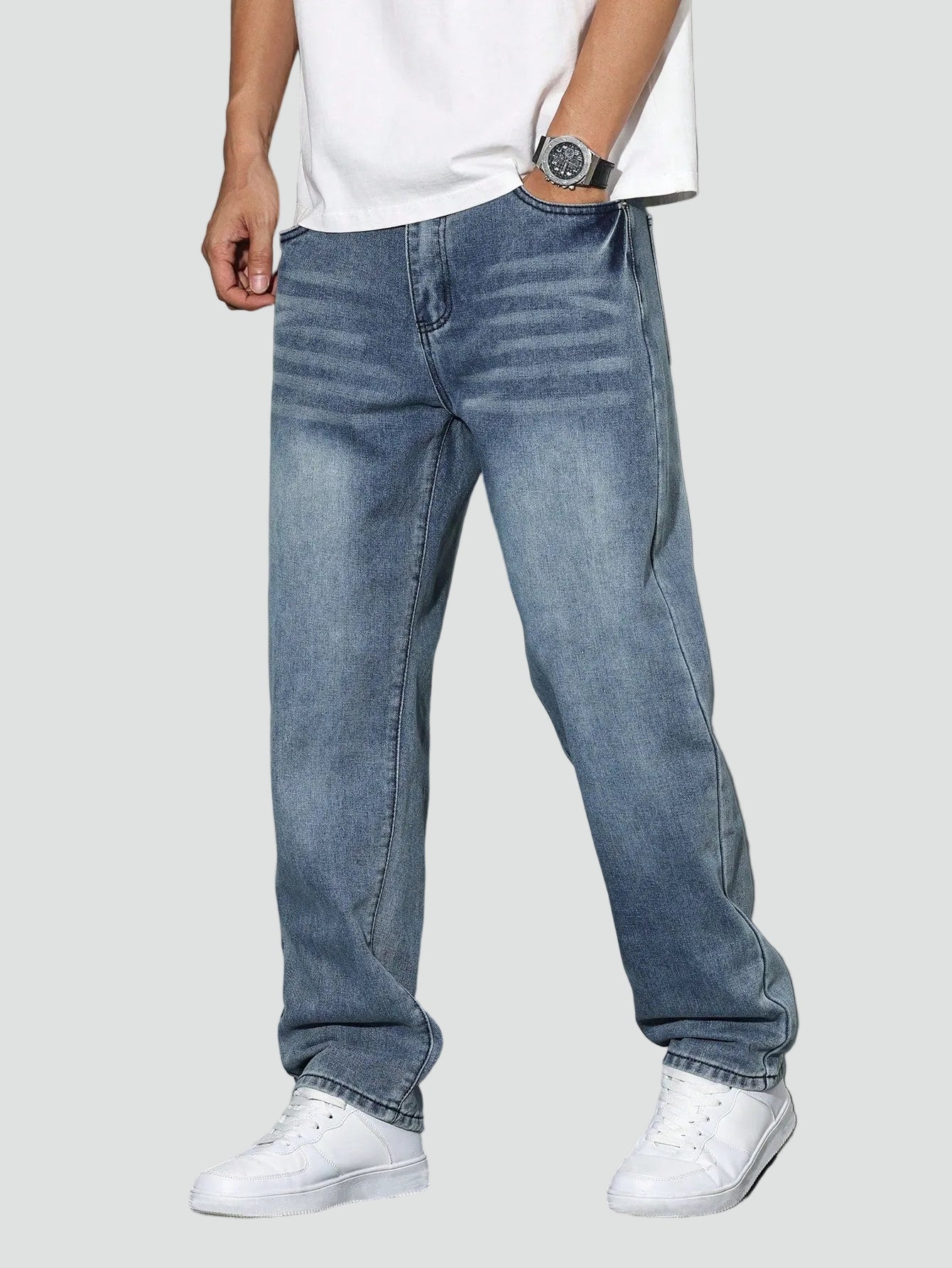 Heren Jeans Met Rechte Pijp En Regular Fit