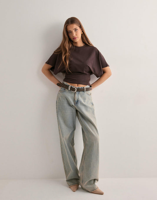 Kaia - Cropped T-shirt met wijde mouwen