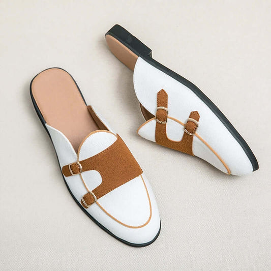 Dames Loafers met Open Hiel en Verstelbare Gespen
