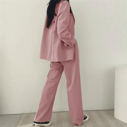 Athena - Minimalistische Blazerset met Bijpassende Broek voor Dames