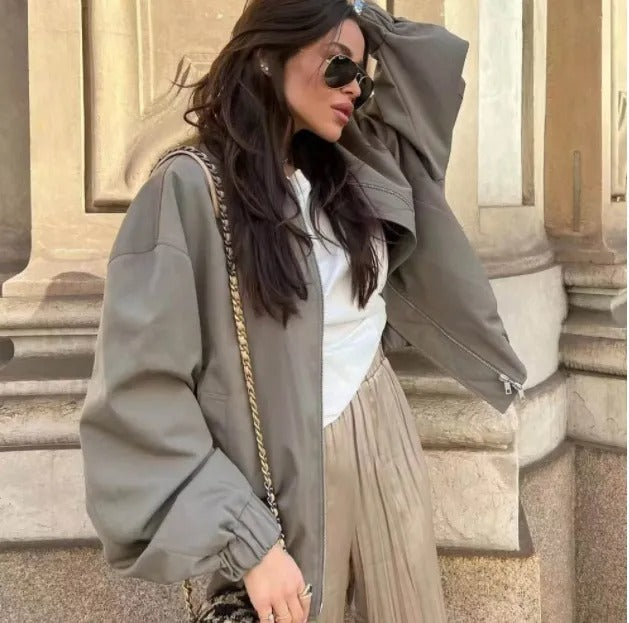 Tatiana - Oversized Bomberjack met Verlaagde Schouders voor Dames
