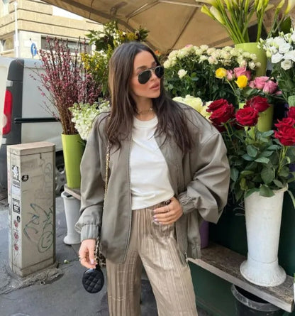 Tatiana - Oversized Bomberjack met Verlaagde Schouders voor Dames