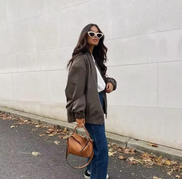 Tatiana - Oversized Bomberjack met Verlaagde Schouders voor Dames
