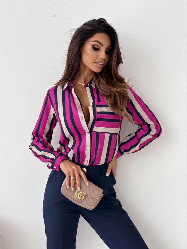 Catherine - Luxueuze satijnen zebraprint blouse