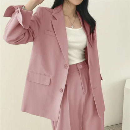 Athena - Minimalistische Blazerset met Bijpassende Broek voor Dames