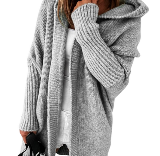 Gebreid Midi Vest voor Dames met Capuchon