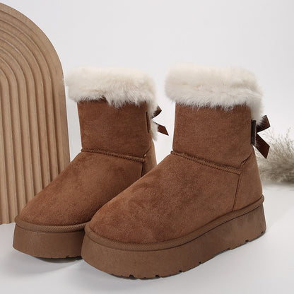 Dames Winter Enkellaarzen Bont Voering Dikke Zool
