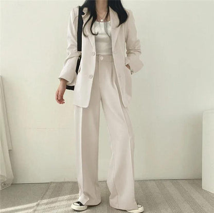 Athena - Minimalistische Blazerset met Bijpassende Broek voor Dames
