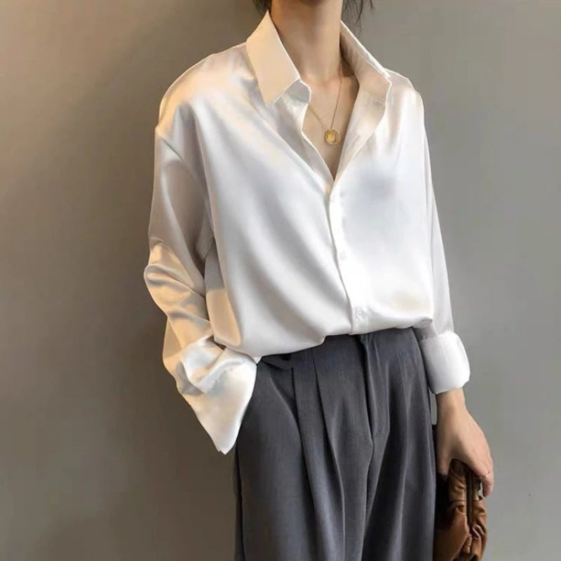 Elegante Lange Mouw Blouse Voor Vrouwen Met Knoopsluiting