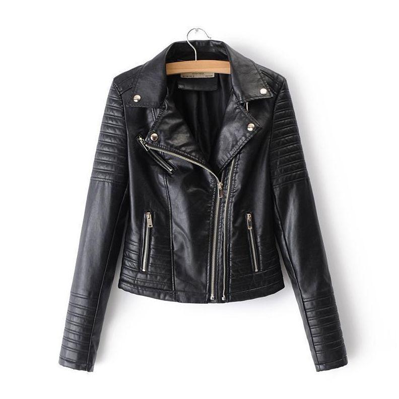 Zwart Leren Dames Jack Met Asymmetrische Rits