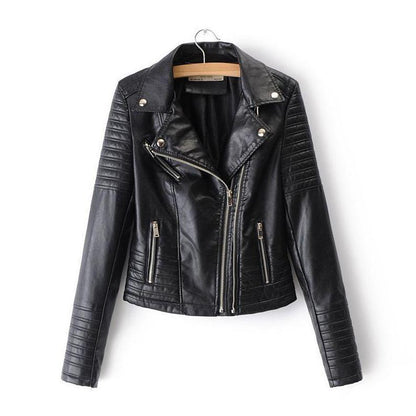 Zwart Leren Dames Jack Met Asymmetrische Rits