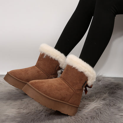 Dames Winter Enkellaarzen Bont Voering Dikke Zool