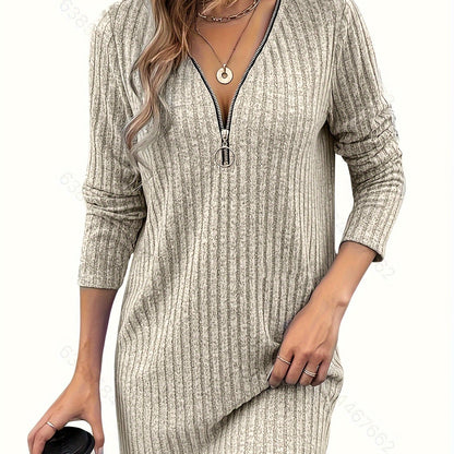 Elegante Dames Mini Sweaterjurk met Kwartrits