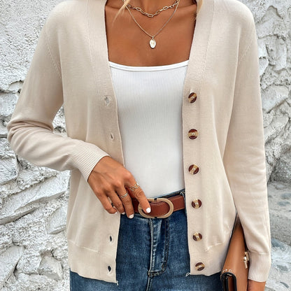 Elegant Dames Vest Met Knopen En Lange Mouwen