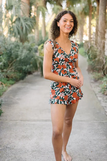 Zomerse Tankini Set voor Dames met Ruches en V-hals