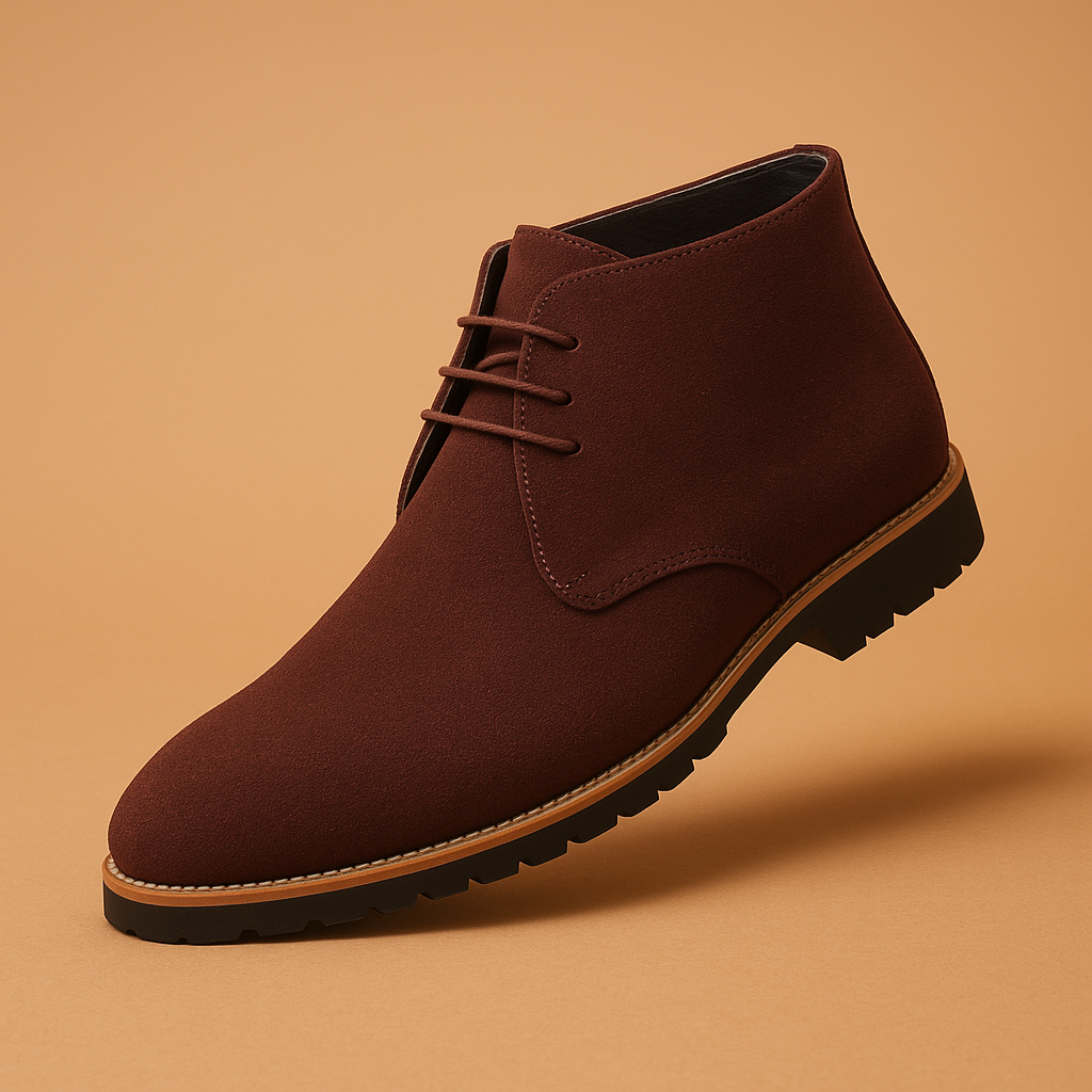 Zakelijke Enkelhoge Schoenen met Veter Leerlook Gripzool voor Heren