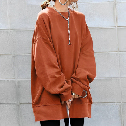 Casual Oversized Sweater met Ronde Hals voor Vrouwen