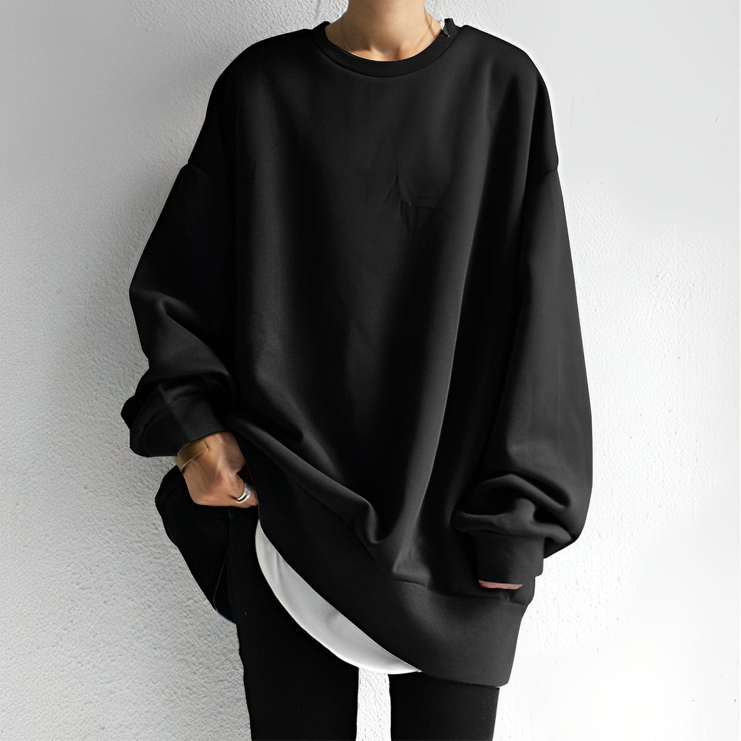 Casual Oversized Sweater met Ronde Hals voor Vrouwen
