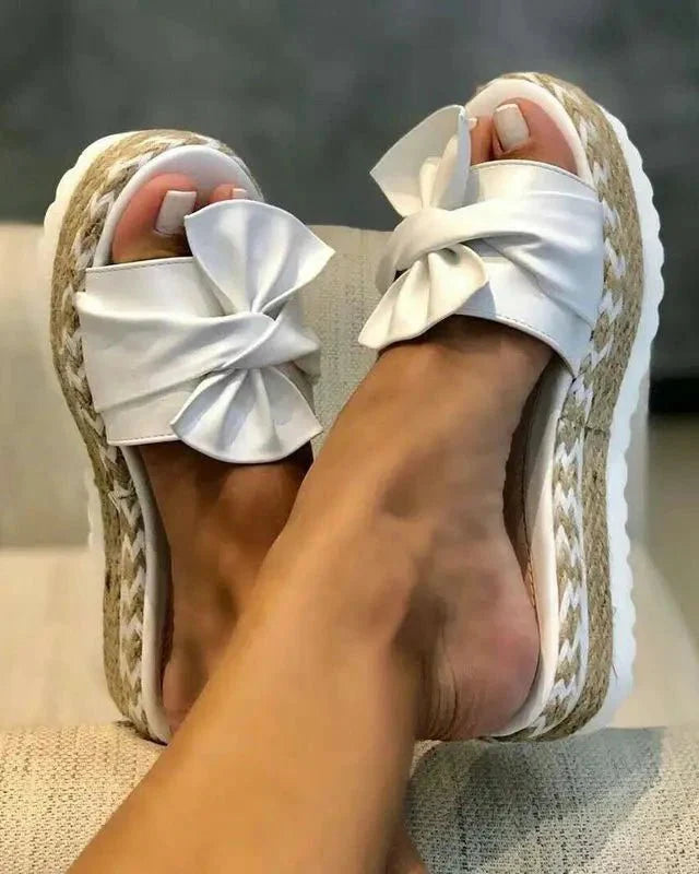 Dalila - Platformsandalen met Strik en Espadrille Zool voor Dames