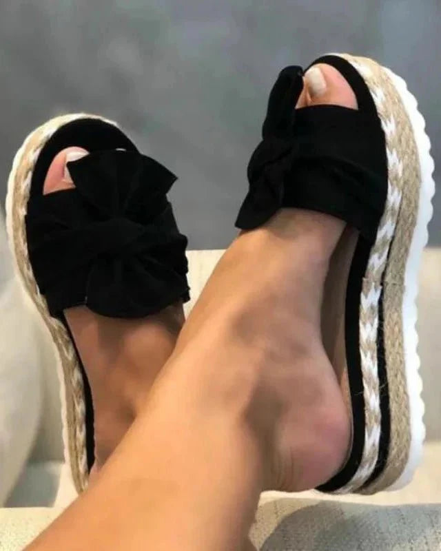 Dalila - Platformsandalen met Strik en Espadrille Zool voor Dames
