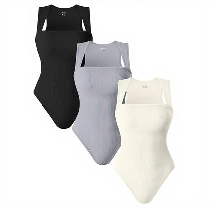 Ayva – Corrigerende Bodysuit met Brede Bandjes voor Dames - 3-PACK
