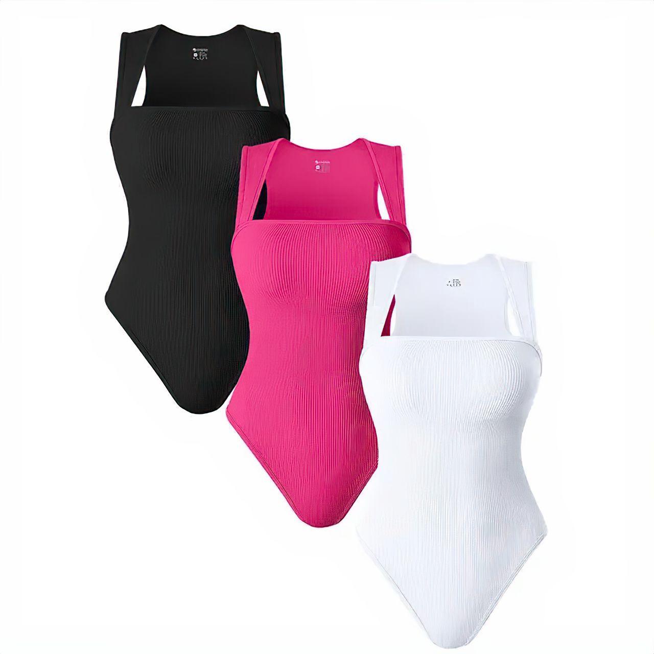 Ayva – Corrigerende Bodysuit met Brede Bandjes voor Dames - 3-PACK