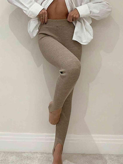 Clara - Comfortabele Rib Legging met Band onder de Voet voor Dames