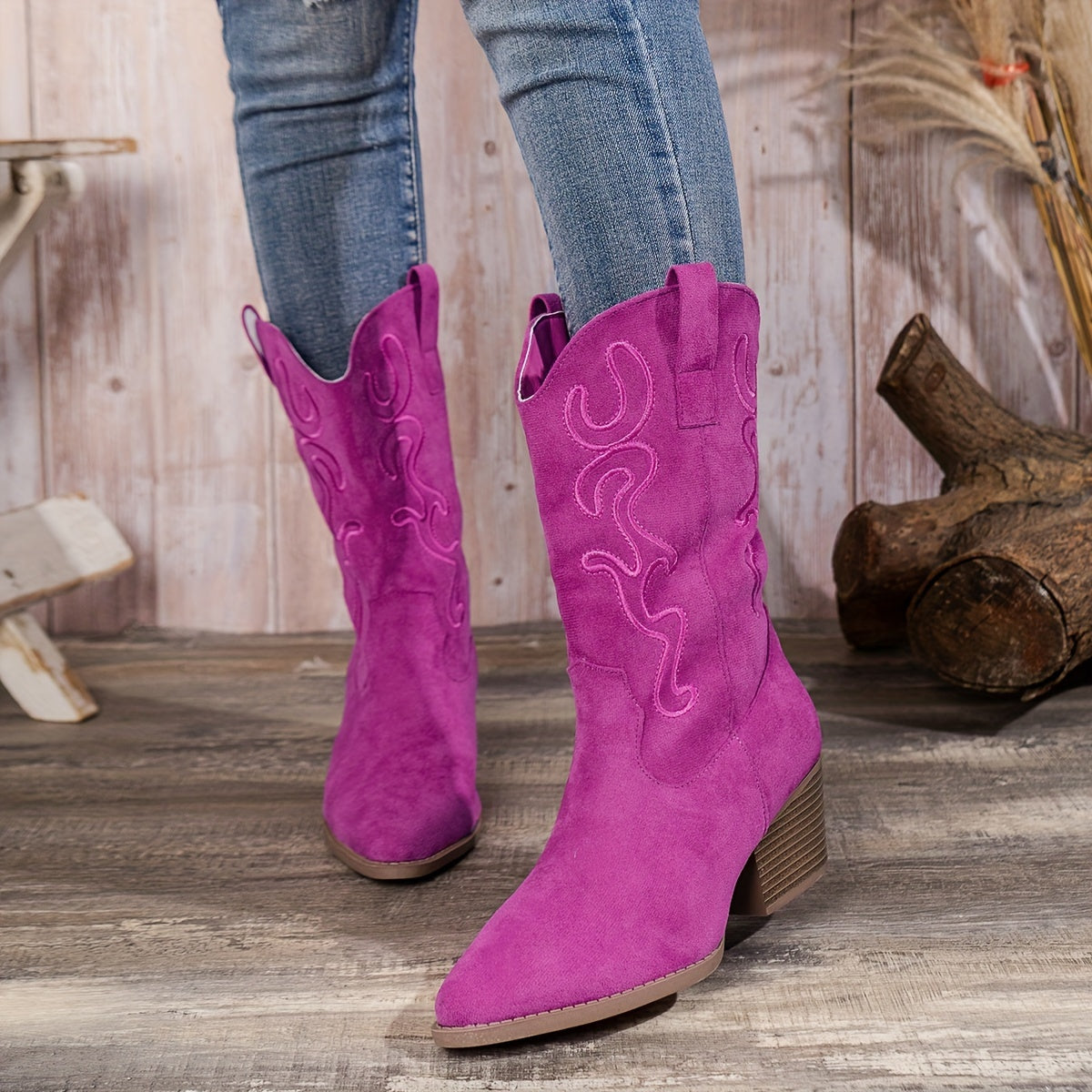Dames Kuitlaarzen Met Elegante Westernlook En Comfortabele Hak