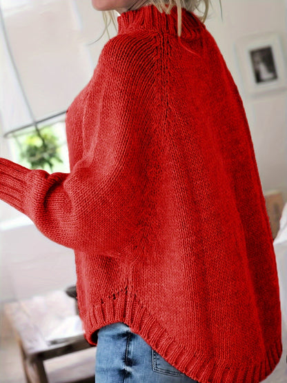 Warme Oversized Kabeltrui Voor Dames Met Col