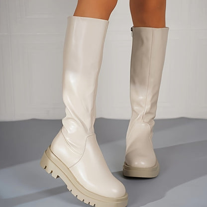 Vrouwen Winterse Knielaarzen met Rits en Anti-Slip Zool