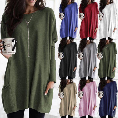 Dames mini winter jurk met zakken