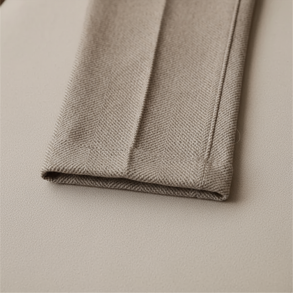 Heren Plooibroek Met Hoge Taille En Rechte Pijp