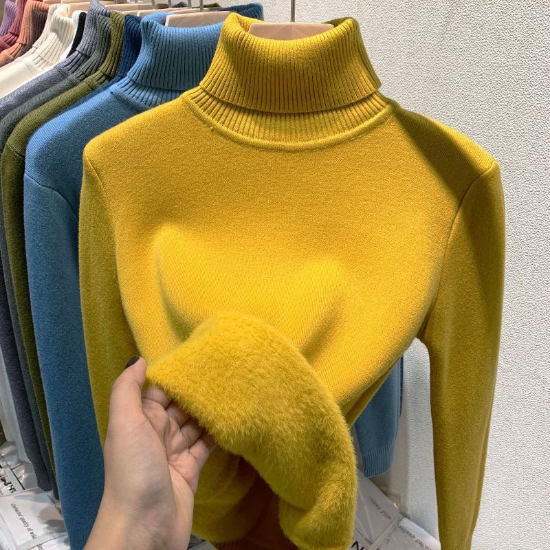 Warme Zachte Dames Gevoerde Fleece Coltrui