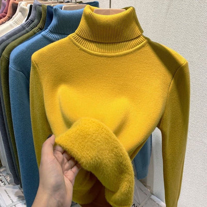 Warme Zachte Dames Gevoerde Fleece Coltrui