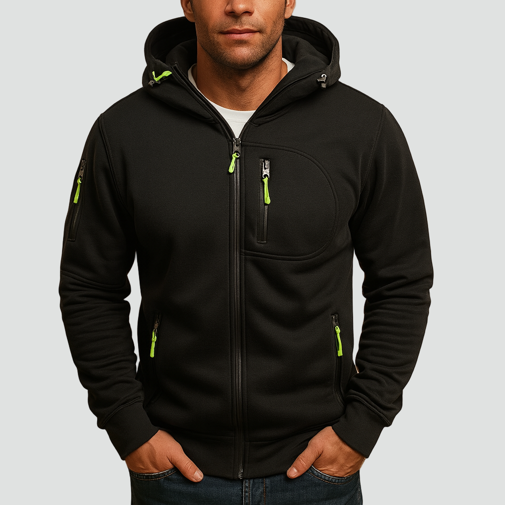 Heren Hoodie met Rits en Capuchon Comfortabele Pasvorm