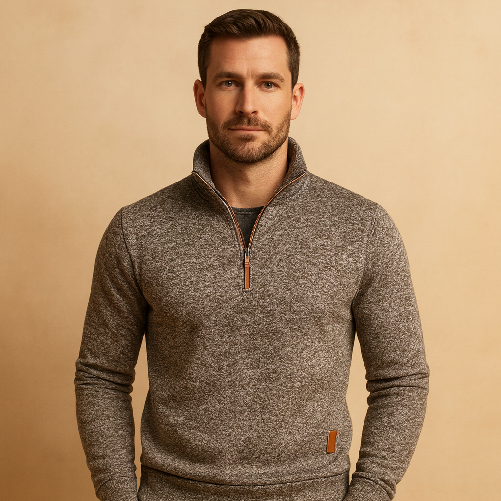 Gebreide Half Zip Trui voor Heren Warme Winter
