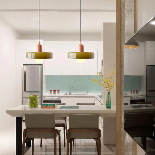 Scandinavische Hanglamp Met Glazen Afwerking