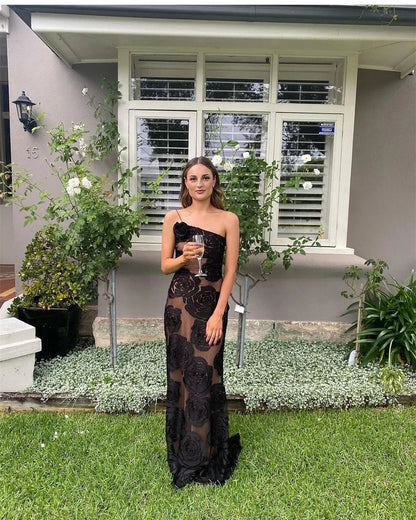 Idalia - Elegante Sheer Bloemenjurk voor dames
